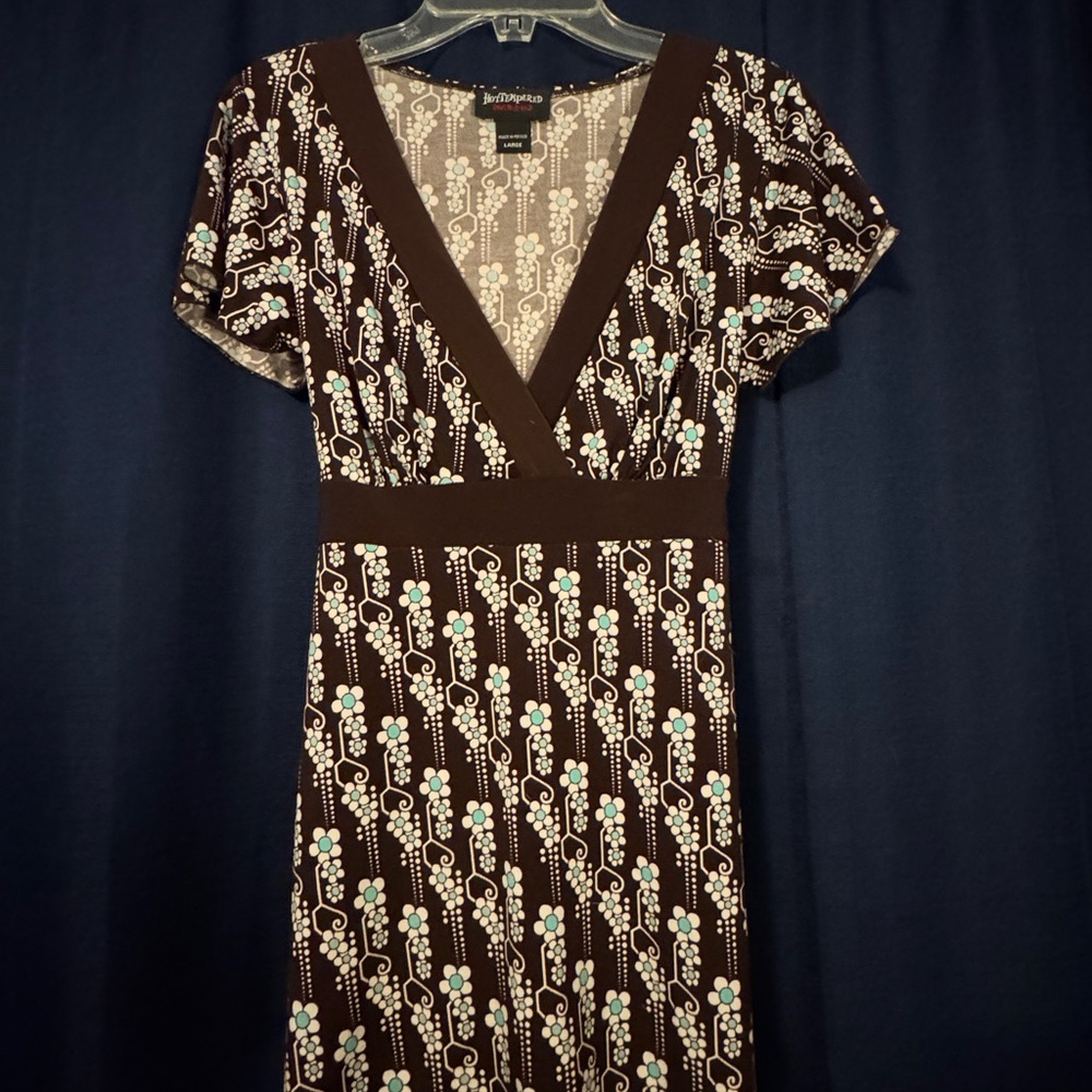 Brown and Cream Floral Mini Dress